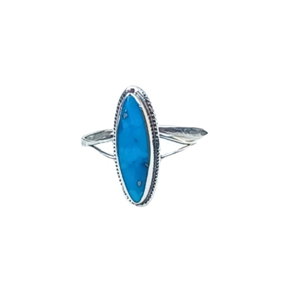 VTG Sterling Silver Turquoise Stone Ring - Picture 4 of 7